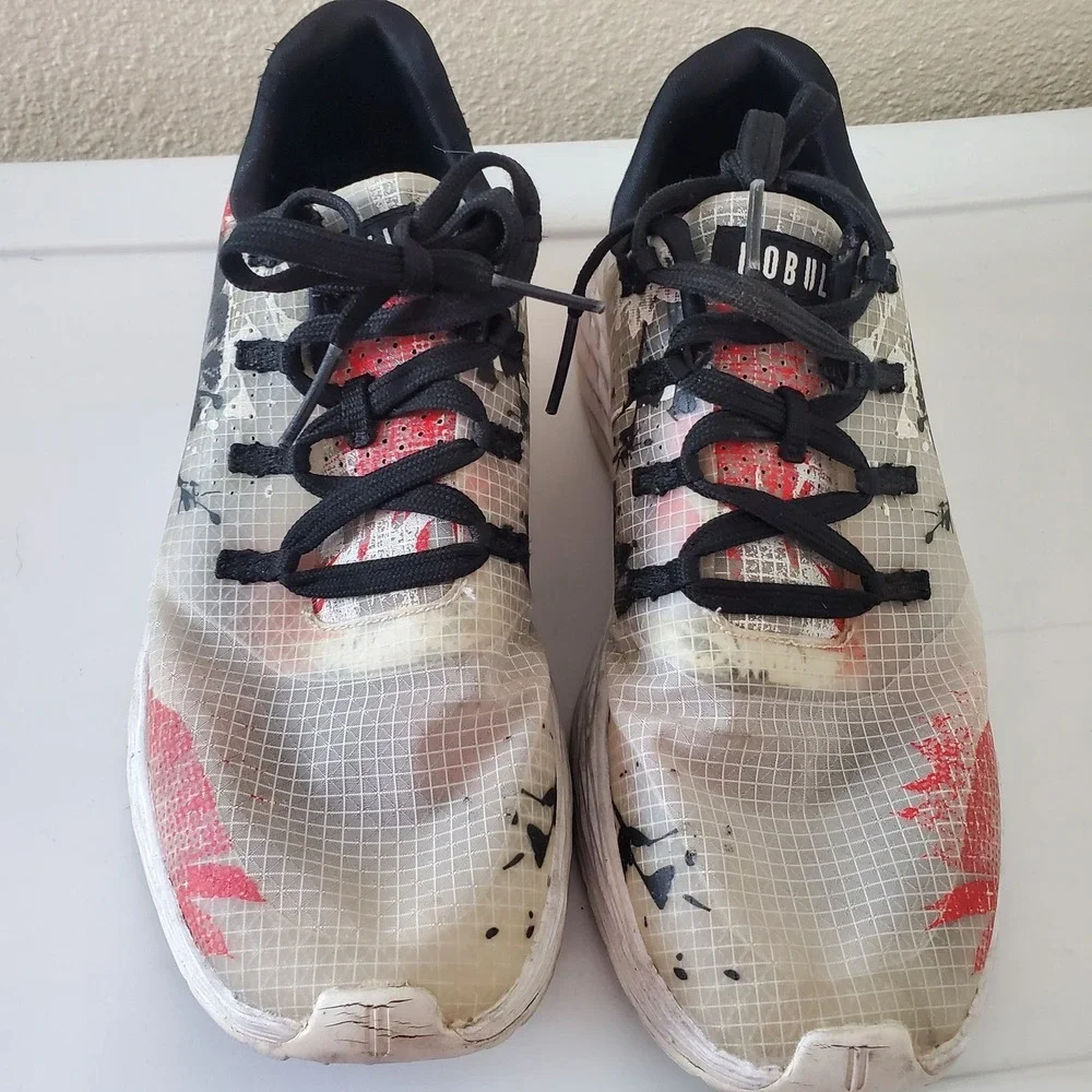 NOBULL Women's Ripstop Runner Shoes Size 8 Floral Red Black White Athletic